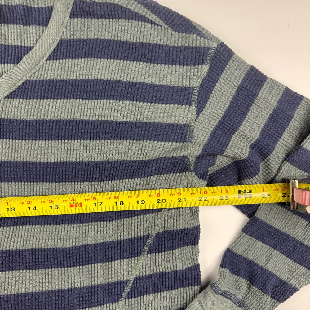 Aerie long sleeve Henley shirt Blue and Grey striped size large - Picture 3 of 7